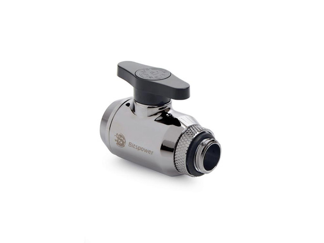 Bitspower Mini Valve with Rotary G1/4' Extender and Inner G1/4' port, Black Sparkle