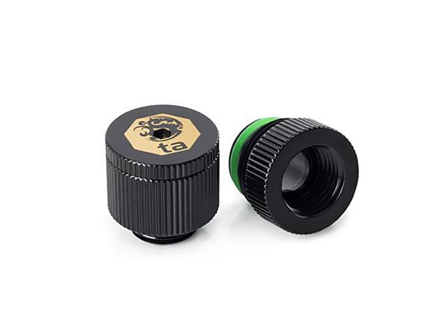 Bitspower Touchaqua Water-exhaust Fitting V2, Glorious Black, 2-pack-BPTA-EFW-V2-GB
