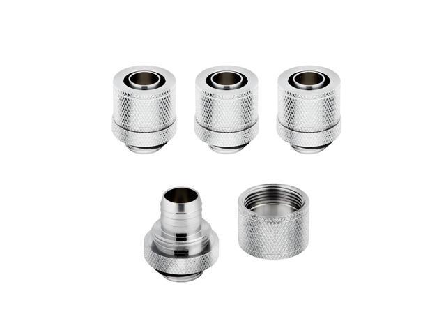Corsair Hydro X Series XF Compression 10/13mm (3/8' / 1/2') ID/OD Fittings, Chrome, 4-pack
