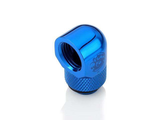 Bitspower G1/4' Male to Female Extender Fitting, 90 Degree Rotary, Royal Blue