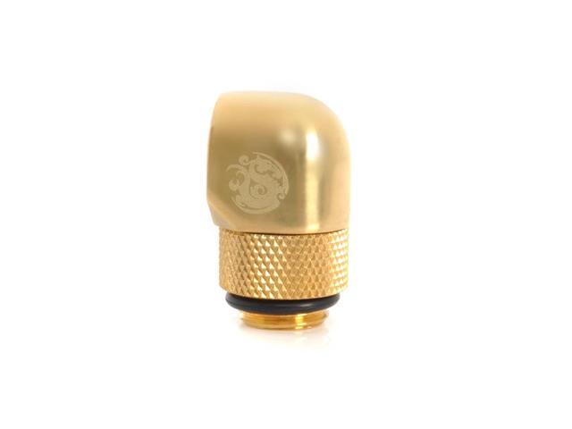 Bitspower G1/4' Male to Female Extender Fitting, 90 Degree Rotary, True Brass