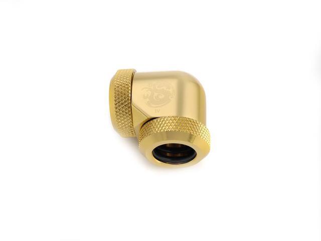 Bitspower Dual Enhance Multi-Link Adapter Fitting for 12mm OD Rigid Tubing, 90? Angle (For Use with Bitspower Rigid Tubing Only), True Brass