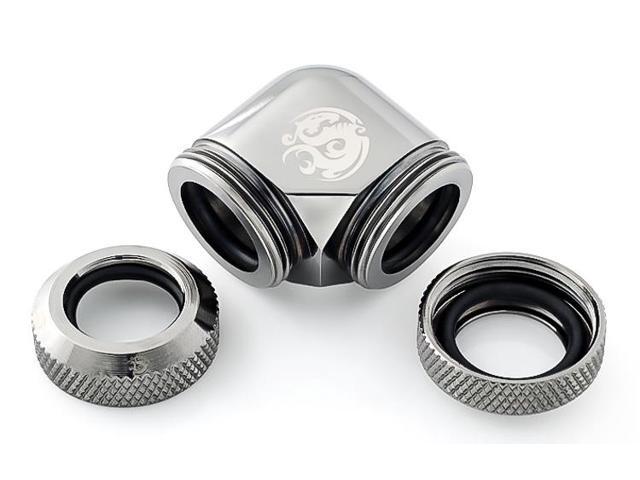 Bitspower Dual Enhance Multi-Link Adapter Fitting for 12mm OD Rigid Tubing, 90? Angle (For Use with Bitspower Rigid Tubing Only), Black Sparkle