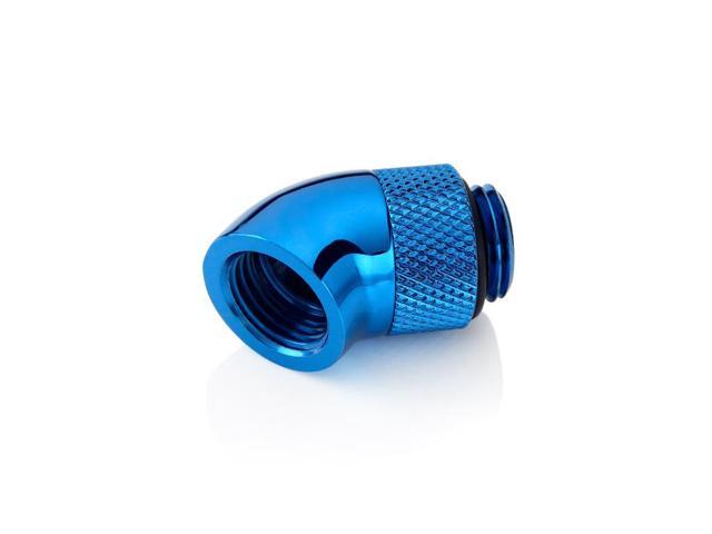 Bitspower G1/4' Male to Female Extender Fitting, 45 Degree Rotary, Royal Blue
