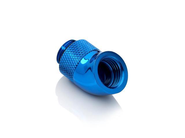 Bitspower G1/4' Male to Female Extender Fitting, 45 Degree Rotary, Royal Blue