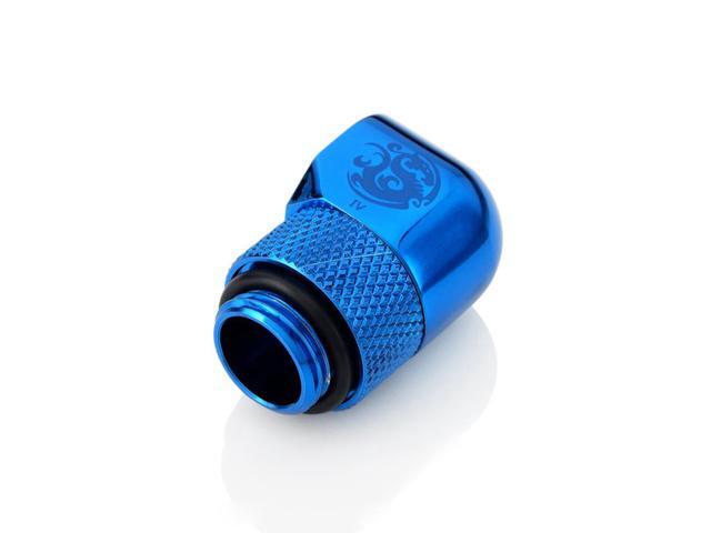Bitspower G1/4' Male to Female Extender Fitting, 90 Degree Rotary, Royal Blue