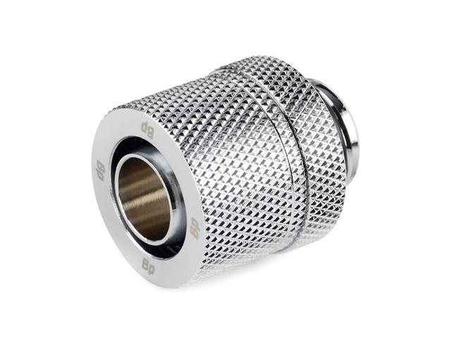 Bitspower G1/4' to 3/8' ID, 1/2' OD Compression Fitting for Soft Tubing, CC2 Ultimate, Silver Shining