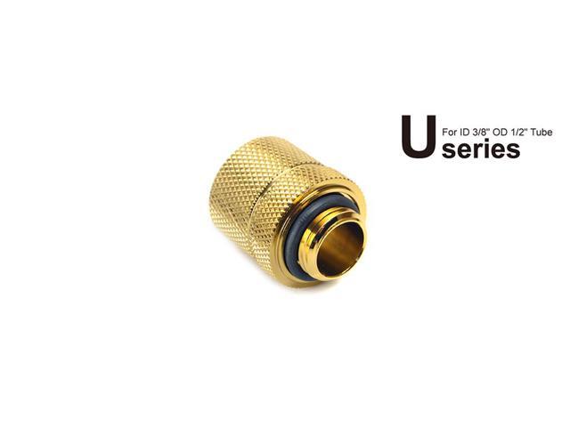 Bitspower G1/4' to 3/8' ID, 1/2' OD Compression Fitting for Soft Tubing, CC2 Ultimate, True Brass