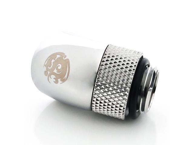 Bitspower G1/4' Male to Female Extender Fitting, 45 Degree Rotary, Silver Shining