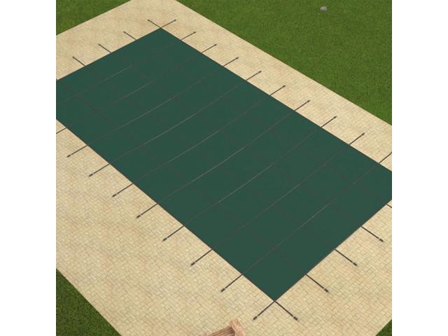 VEVOR Pool Safety Cover Fits 16x32ft Rectangle Inground Safety Pool Cover Green Mesh Solid Pool Safety Cover for Swimming Pool Winter Safety Cover