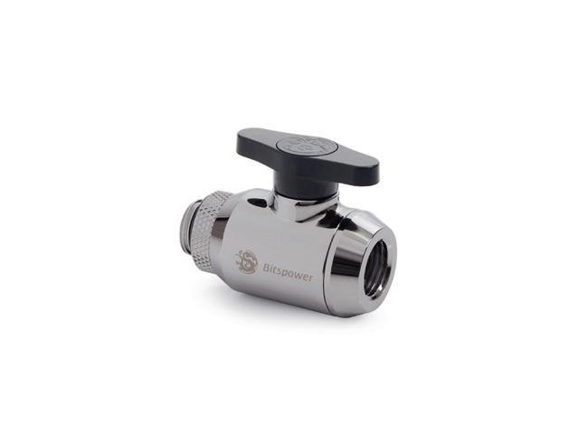 Bitspower Mini Valve with Rotary G1/4' Extender and Inner G1/4' port, Black Sparkle