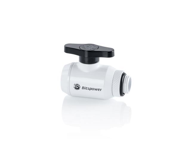 Bitspower Deluxe White Mini Valve Rotary G1/4'& Inner G14'With Black Handle