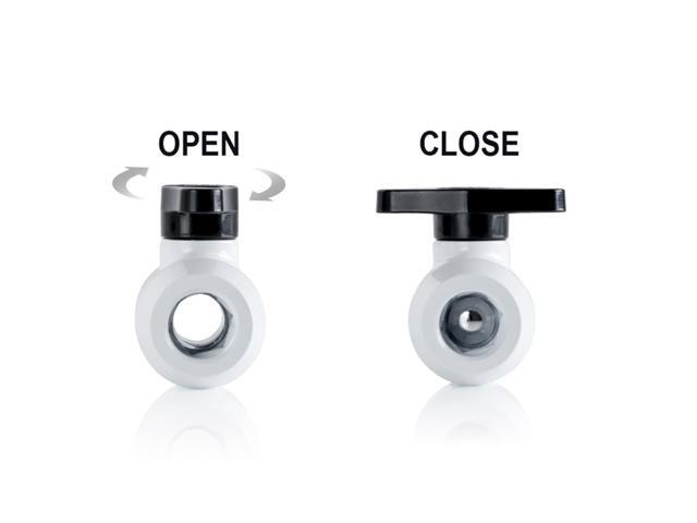 Bitspower Deluxe White Mini Valve Rotary G1/4'& Inner G14'With Black Handle