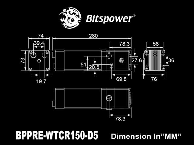 Bitspower Premium Cubiod Reservoir 150 (D5)
