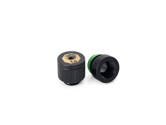 Bitspower Touchaqua Water-exhaust Fitting V2, Glorious Black, 2-pack-BPTA-EFW-V2-GB