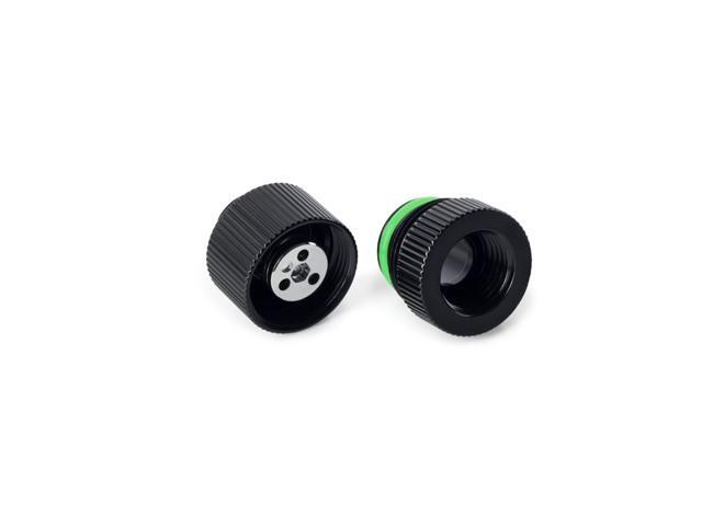 Bitspower Touchaqua Water-exhaust Fitting V2, Glorious Black, 2-pack-BPTA-EFW-V2-GB