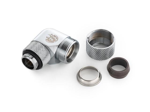 Bitspower Silver Shining Advanced Rotary G1/4' 90-Degree Multi-Link Adapter For OD 12MM