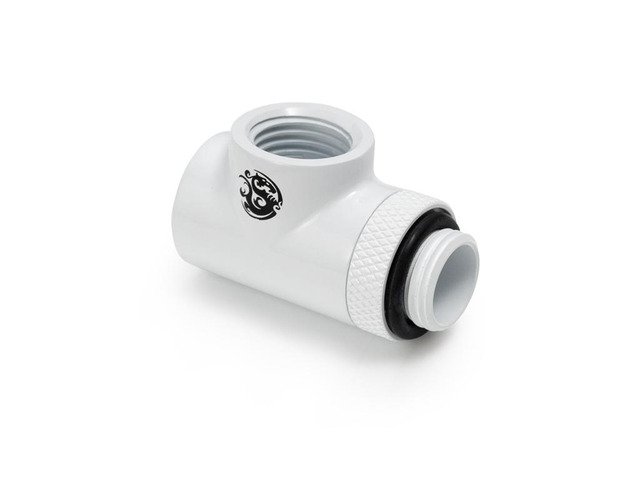 Bitspower Deluxe White T-Block Rotary G1/4'& Inner G1/4'x2