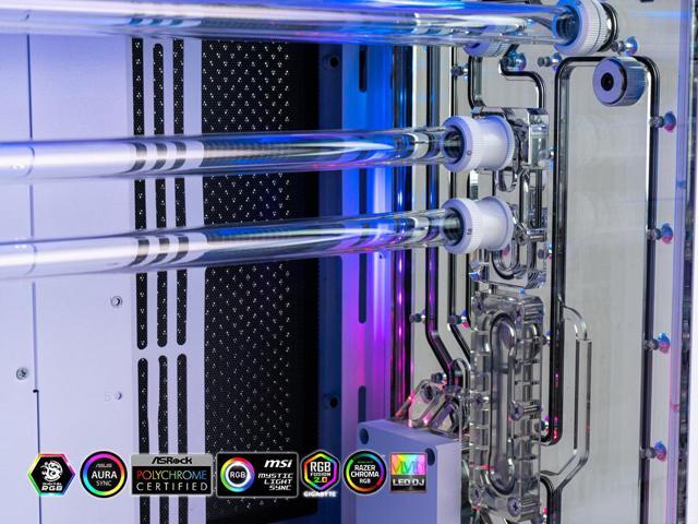 Bitspower TITAN One MINI 2.0 White- LIAN LI O11D MINI Case, Radiator & Distro-Plate (pre-installed), CPU Cooling Accessory Kit with Pre-Bent Hard...