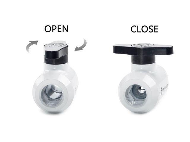 Bitspower Deluxe White Mini Valve Rotary Inner G1/4' & Inner G14' With Black Handle