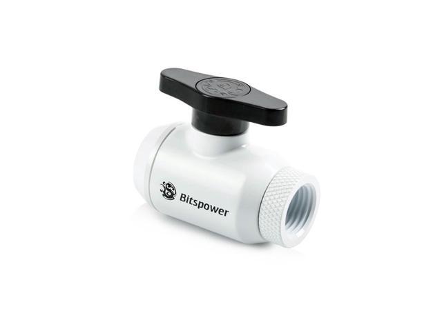 Bitspower Deluxe White Mini Valve Rotary Inner G1/4' & Inner G14' With Black Handle