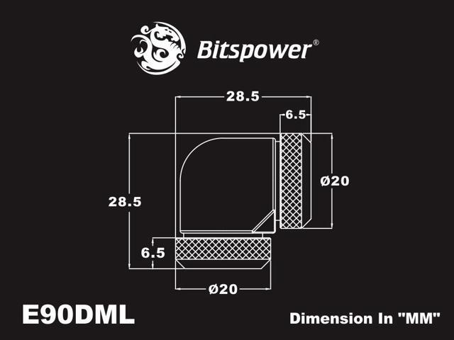 Bitspower Carbon Black Enhance 90-Degree Dual Multi-Link Adapter For OD 12MM