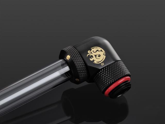 Bitspower Carbon Black Enhance Rotary G1/4' 90-Degree Multi-Link Adapter For OD 12MM