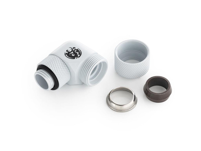 Bitspower Deluxe White Advanced Rotary G1/4' 90-Degree Multi-Link Adapter For OD 12MM