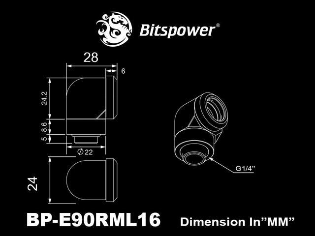 Bitspower True Brass Enhance Rotary G1/4' 90-Degree Multi-Link Adapter For OD 16MM