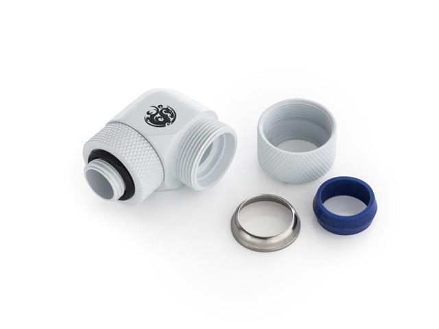 Bitspower Deluxe White Advanced Rotary G1/4' 90-Degree Multi-Link Adapter For OD 14MM