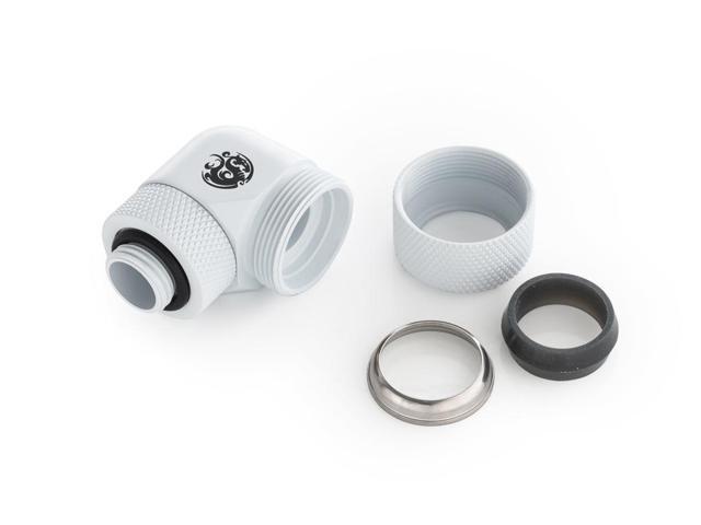 Bitspower Deluxe White Advanced Rotary G1/4' 90-Degree Multi-Link Adapter For OD 16MM
