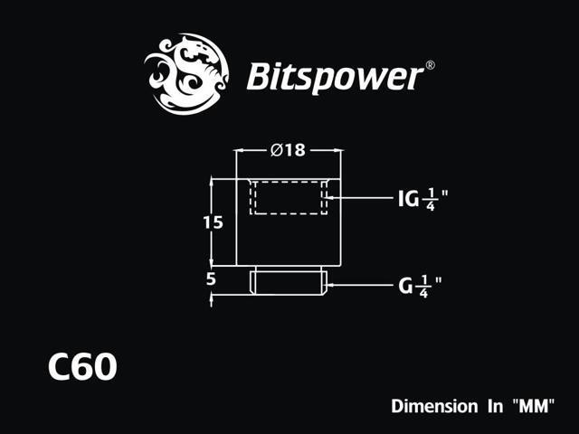 Bitspower G1/4' True Brass IG1/4' Extender-15MM (4PCS)