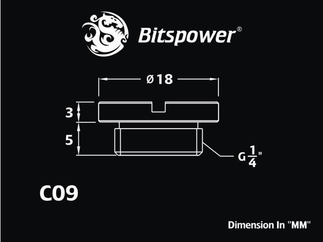 Bitspower G1/4' True Brass Low-Profile Stop Fitting(4PCS)