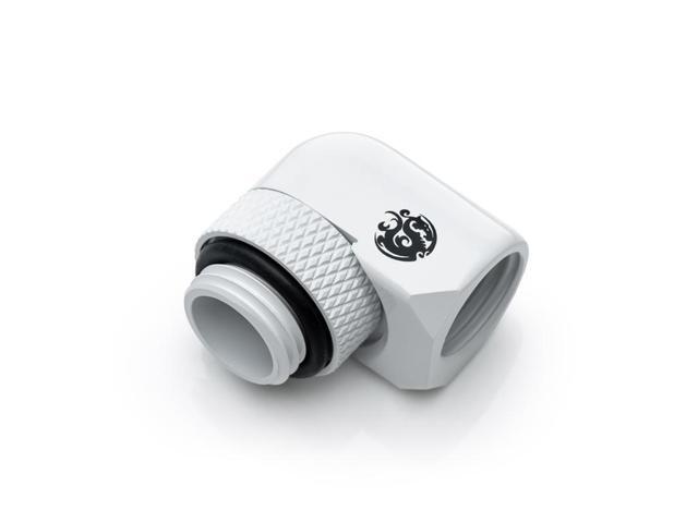 Bitspower G1/4' Deluxe White Rotary 90-Degree IG1/4' Extender (Compact Version)
