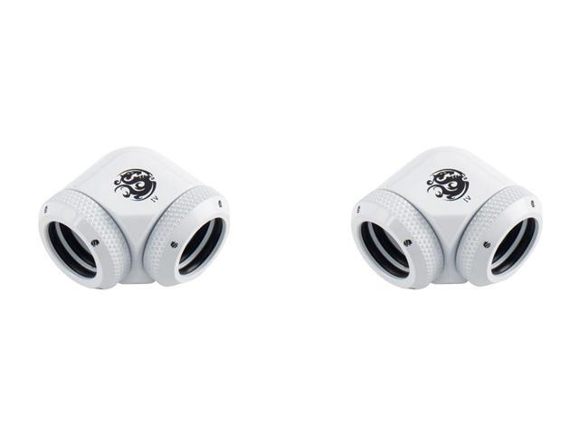Bitspower Deluxe White Enhance 90-Degree Dual Multi-Link Adapter For OD 12MM (2PCS)
