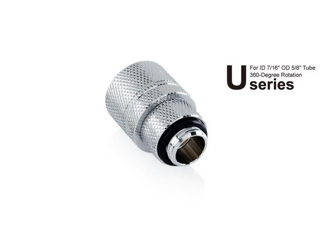 Bitspower Computer Water Cooling G1/4' Silver Shining Rotary Compression Fitting CC6 Ultimate For ID 7/16' OD 5/8' Tube (2 PCS)