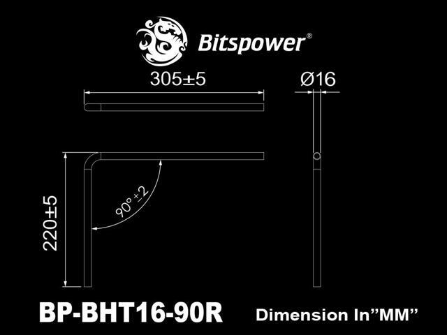 Bitspower Pre-bent 90-Degree Brass Hard Tubing OD16MM - True Brass Length 220x305MM