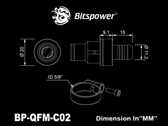 Bitspower Quick Coupling Male with Fitting for ID 3/8', OD 5/8' Soft Tube