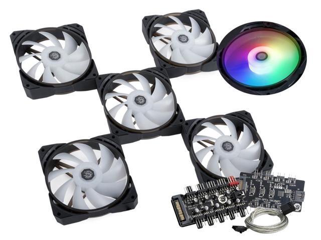 Bitspower Touchaqua NJORD II 120 PWM Fan, Digital RGB, 5-Pack