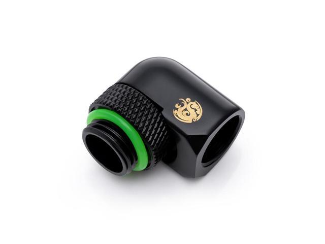 Bitspower G1/4' Matt Black Rotary 90-Degree IG1/4' Extender (Compact Version)