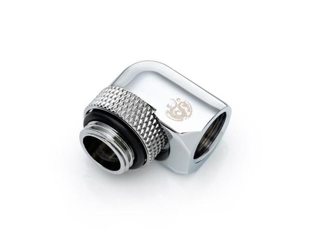 Bitspower G1/4' Silver Shining Rotary 90-Degree IG1/4' Extender (Compact Version)