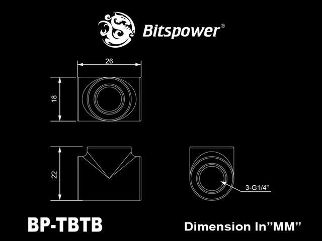 Bitspower True Brass T-Block With Triple IG1/4'(2PCS)