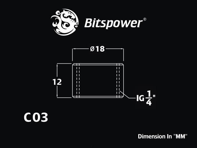 Bitspower G1/4' True Brass Multi-Transfer Adapter-12mm (4PCS)