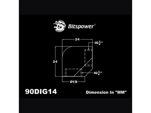 Bitspower True Brass 90-Degree With Dual Inner G1/4' Extender(2PCS)