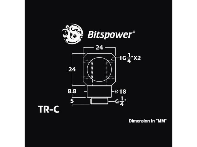 Bitspower G1/4' Deluxe White T-Rotary IG1/4'X2 Extender
