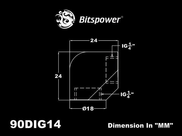 Bitspower Royal Blue 90-Degree With Dual Inner G1/4' Extender (2pcs/pack)
