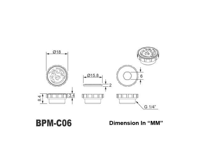 Bitspower Artemis Matt Black Stop Fitting with Magnetic Logo (4 PCS)