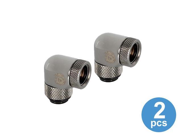 Bitspower Computer Water Cooling G1/4' Black Sparkle Dual Rotary Angle IG1/4' Extender(2 PCS)