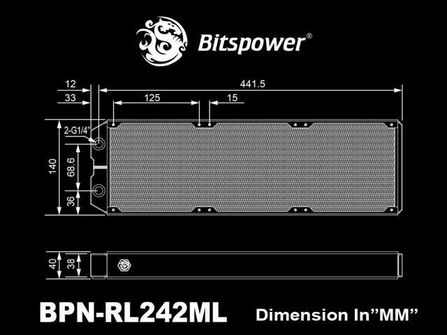 Bitspower Leviathan II 420 Radiator with Single Wave Fins (Thickness 40mm)