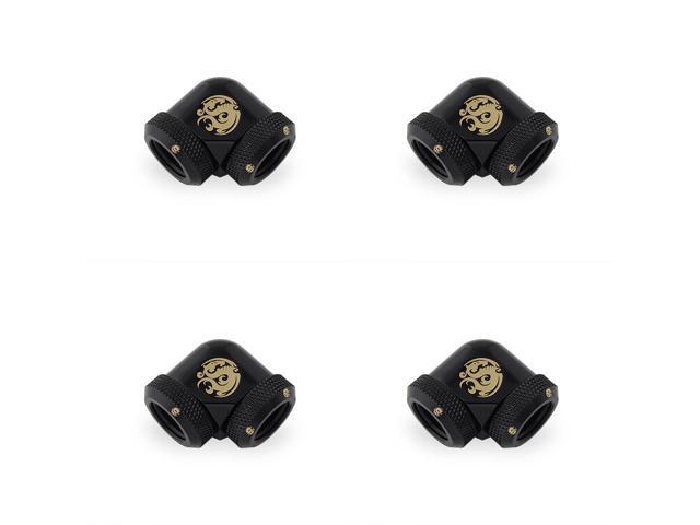 Bitspower Matt Black Enhance 90-Degree Dual Multi-Link Adapter For OD 12MM (4PCS)